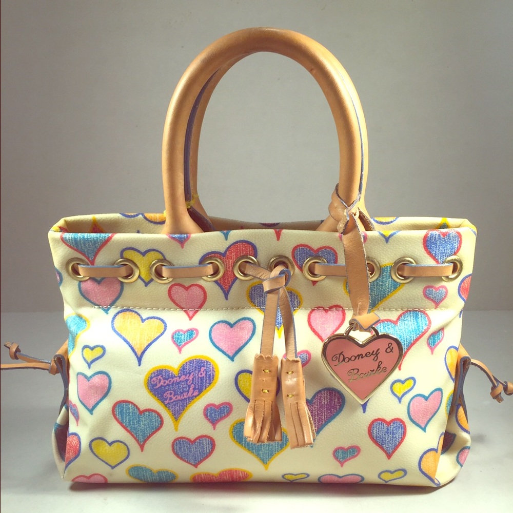 Dooney and Bourke Multicolor Hearts/ Cream Handbag